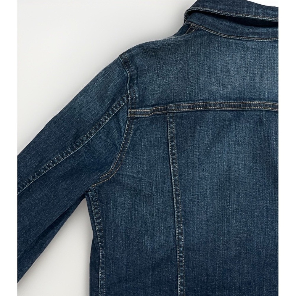 7 FOR ALL MANKIND Classic Denim Jacket Eden Port Dark Blue Women's Size XS - Picture 9 of 14